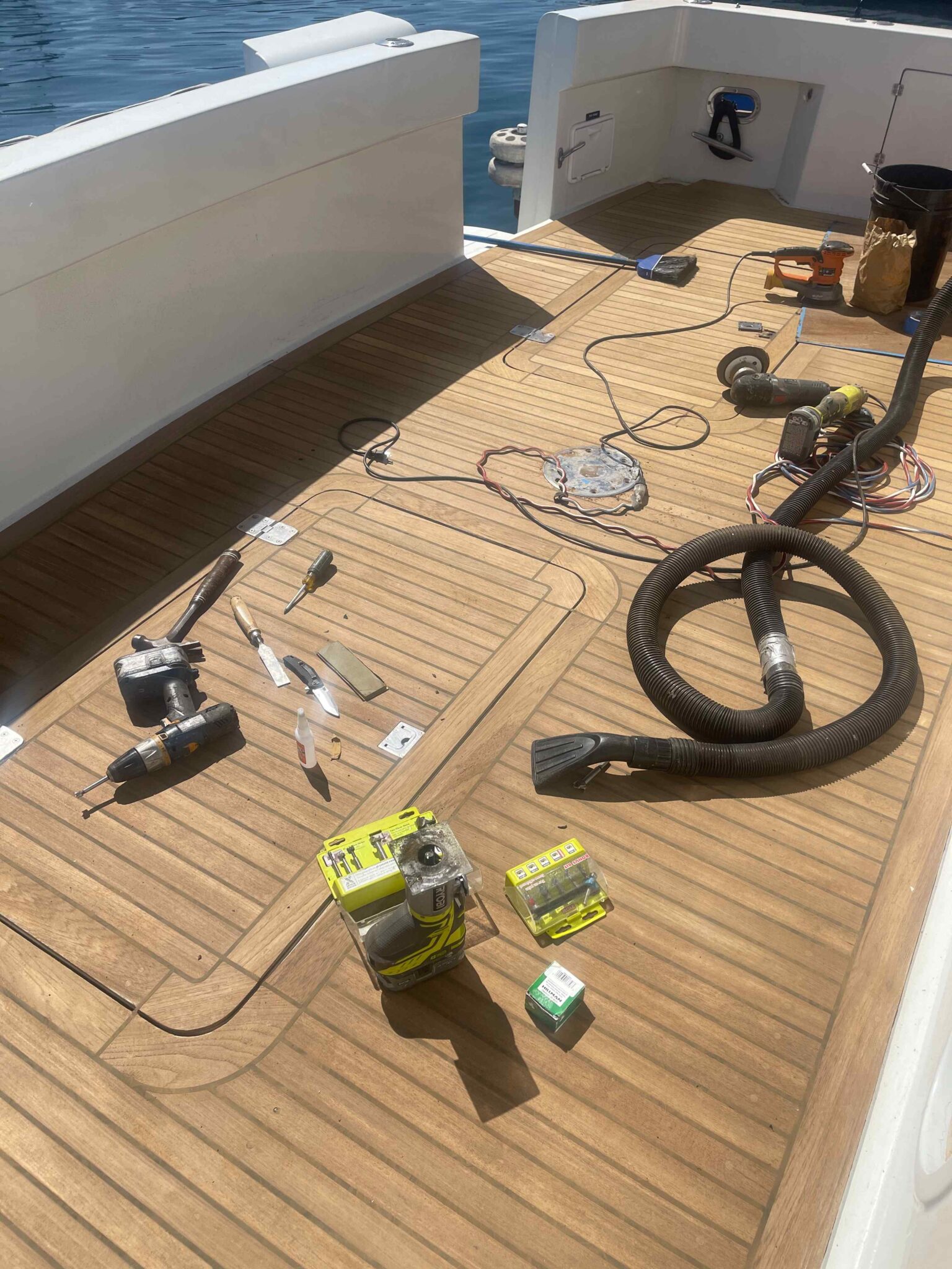 Teak Deck Replacement Brett's Custom Marine Carpentry & Fiberglass